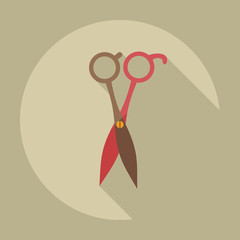 Flat modern design with shadow icons scissors