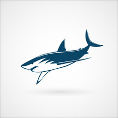 shark fast-moving attack logo sign on white background vector il