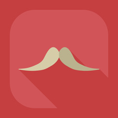 Flat modern design with shadow icon mustache