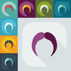 Flat modern design with shadow icon mustache