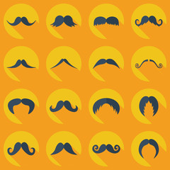 Flat modern design with shadow icon mustache