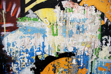 Random background collage paint texture on wall