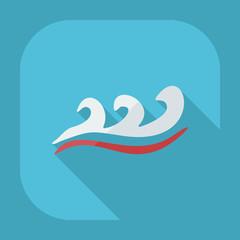 Flat modern design with shadow icons wave