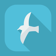 Flat modern design with shadow icons seagull