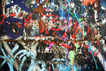 Random background collage paint texture on wall
