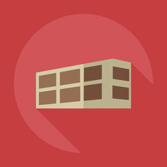Flat modern design with shadow icons building