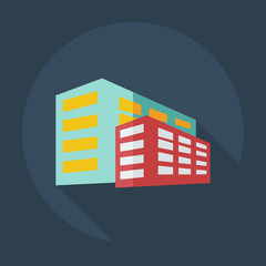 Flat modern design with shadow icons building