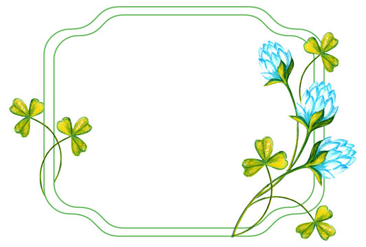 Beautiful frame with hand drawn clover.