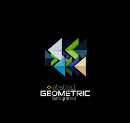 Obraz premium Textured paper geometric shapes on black