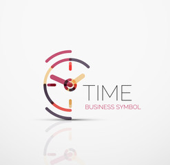 Vector abstract logo idea, time concept or clock business icon. Creative logotype design template