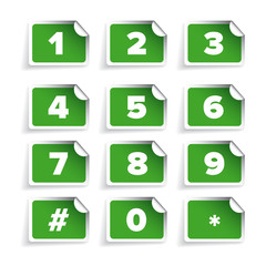 Obraz premium Number set vector label green