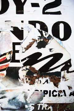 Random background collage paper typography texture on wall