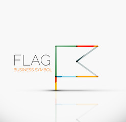 Logo flag, abstract linear geometric business icon