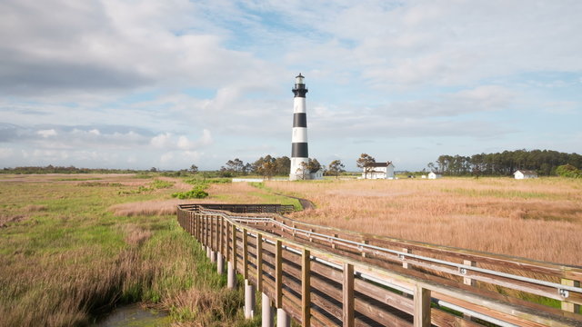 4K Bodie Island Lighthouse Timelapse Zoom-in 1b