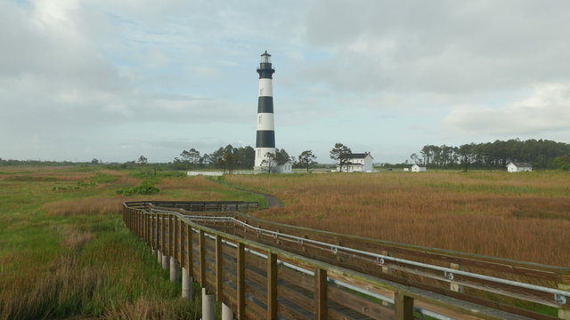 4K Bodie Island Lighthouse Timelapse Zoom-in 1b