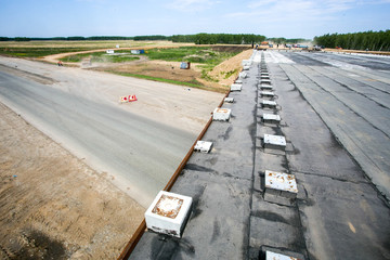 Road construction site, stones and gravel