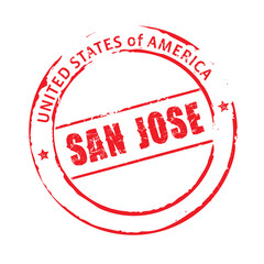 Red vector grunge stamp SAN JOSE