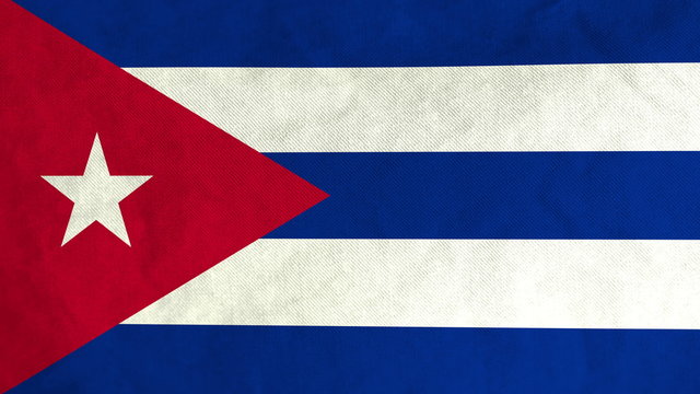 Cuban flag waving in the wind (full frame footage in 4K UHD resolution).