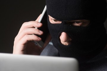 Hacker in a mask