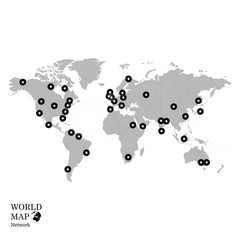 world map network.