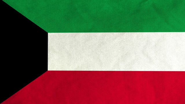 Kuwaiti flag waving in the wind (full frame footage in 4K UHD resolution).