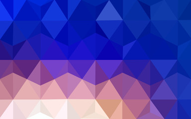 Multicolor blue, yellow, orange polygonal design pattern, which consist of triangles and gradient in origami style.