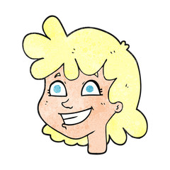 textured cartoon female face