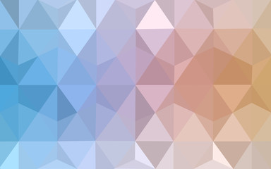 Multicolor blue, yellow, orange polygonal design pattern, which consist of triangles and gradient in origami style.