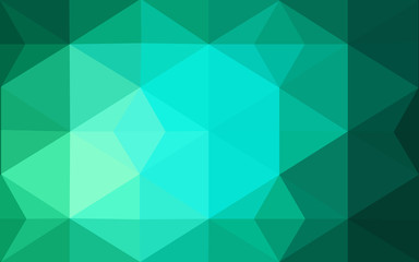 Green polygonal design pattern, which consist of triangles and gradient in origami style.