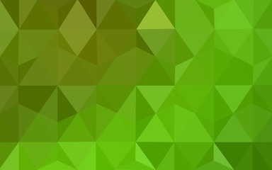 Multicolor green, yellow, orange polygonal design pattern, which consist of triangles and gradient in origami style.