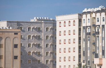 Fototapeta na wymiar Apartment buildings in Oman