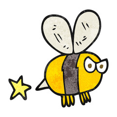 textured cartoon angry bee