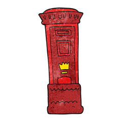 textured cartoon british post box