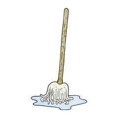 textured cartoon mop