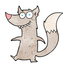 textured cartoon little wolf