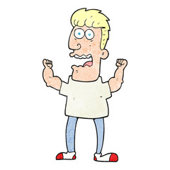 textured cartoon stressed man