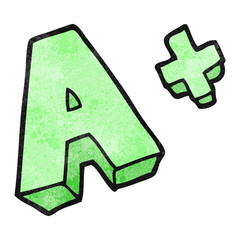textured cartoon A grade symbol