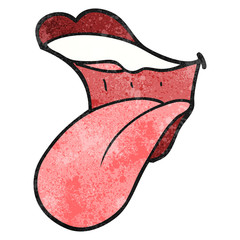 textured cartoon mouth sticking out tongue
