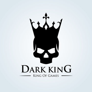 Naklejki Dark king, Skull vector logo template