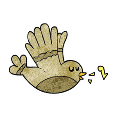 textured cartoon singing bird