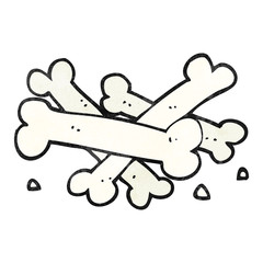 textured cartoon pile of bones