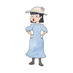 textured cartoon woman in sensible dress