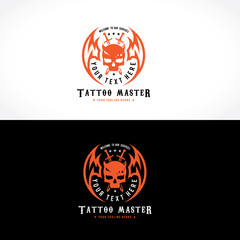 Tattoo logo,skull logo,vector logo template