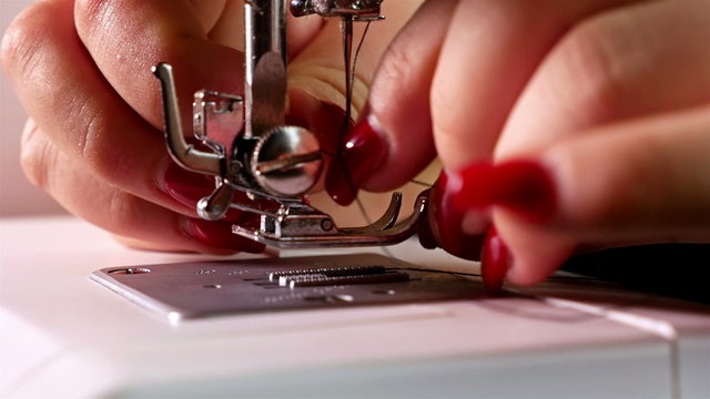 Sewing machine, close up
