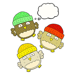 thought bubble cartoon cute owls