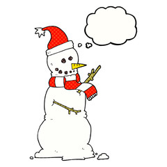 thought bubble cartoon snowman