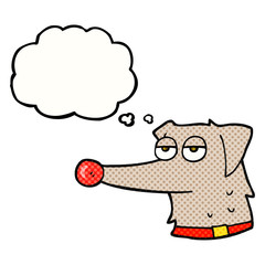 thought bubble cartoon dog with collar