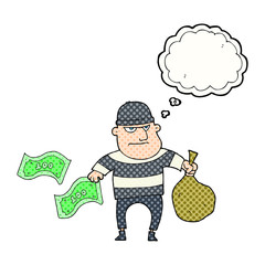 thought bubble cartoon bank robber