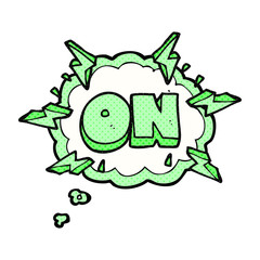 thought bubble cartoon on symbol