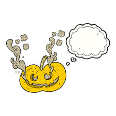thought bubble cartoon halloween pumpkin